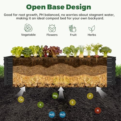 8x4x2ft Outdoor Metal Raised Garden Bed (4 Count)