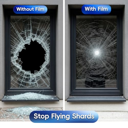 Security Safety Shatterproof Window Film 8 Mil Clear 11.8x78.7in