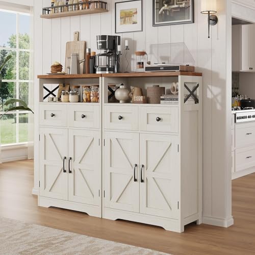 Farmhouse Storage Cabinet Set of 2 (2 Count)