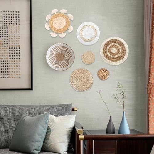 7 Pack Boho Wall Basket Decor (7 Count)