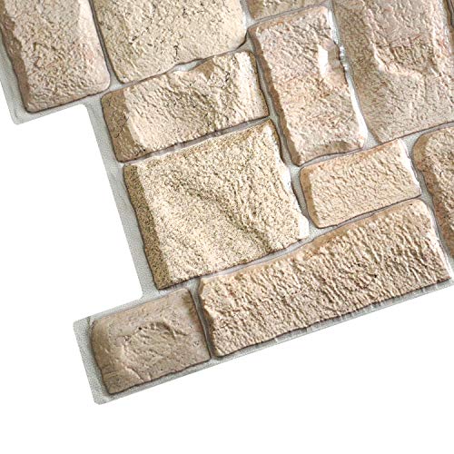 PG7005 5 Beige Faux Limestone PVC 3D Wall Panel (28.05 Sq Ft)