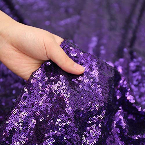 Sequin Tablecloth 90x156 Inch Purple for Wedding Halloween Party