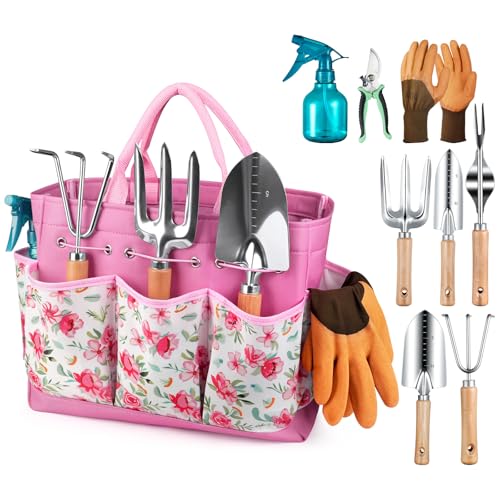 9 Piece Gardening Tools Set with Fashion Handbag (9 Count)
