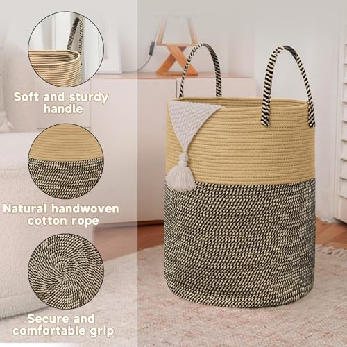 60L Cotton Rope Laundry Basket Hamper