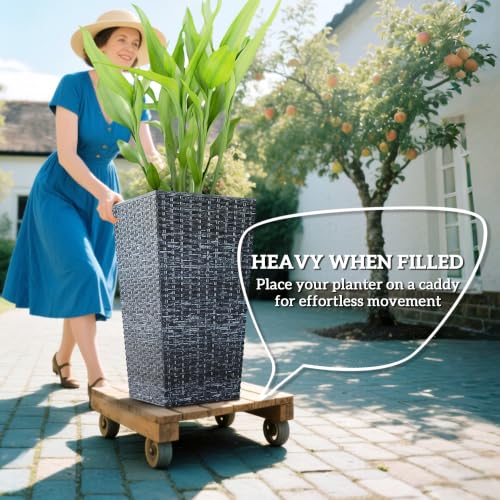 24 in Taper Tall Planters for Outdoor Plants Set of 3 (3 Count)