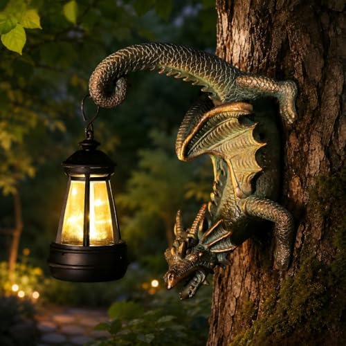 Solar Dragon Tree Hugger Statue Wall Decor