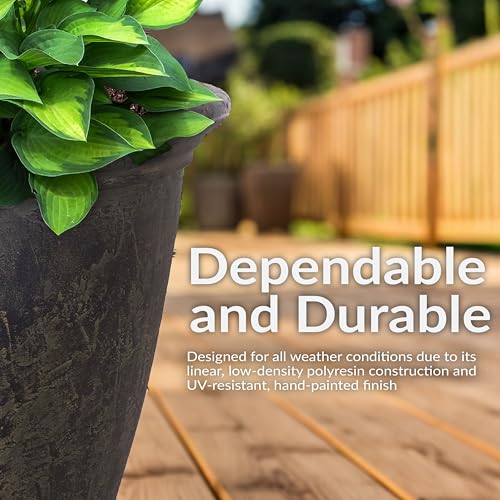 Sunnydaze Anjelica 24'' Large Plastic Planter Pot for Plants (4 Count)