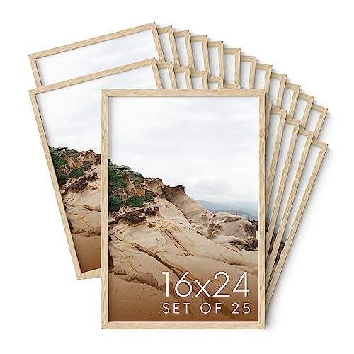16x24 Natural Oak Wood Picture Frames Set of 25