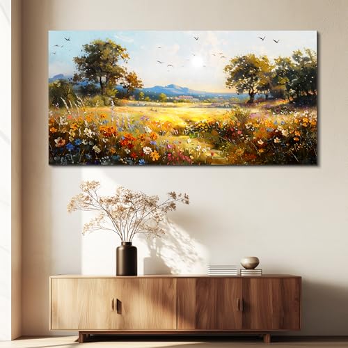 Canvas Wall Art For Living Room Large Wall Decor For Office Bedroom Decorations Rural Pastoral Painting Artwork Room Wall Mural Aesthetic Home Decor 30x60 In