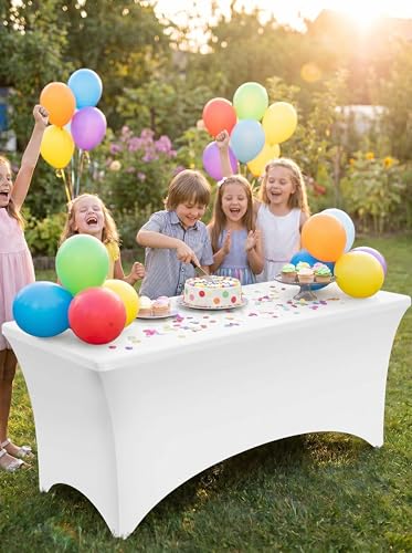 Spandex Table Cloth 2 Pack [6FT (2 Count)