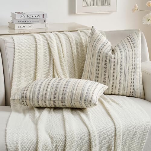 Pack of 2 Boho Throw Pillow Covers 20x20 Inch (2 Count)