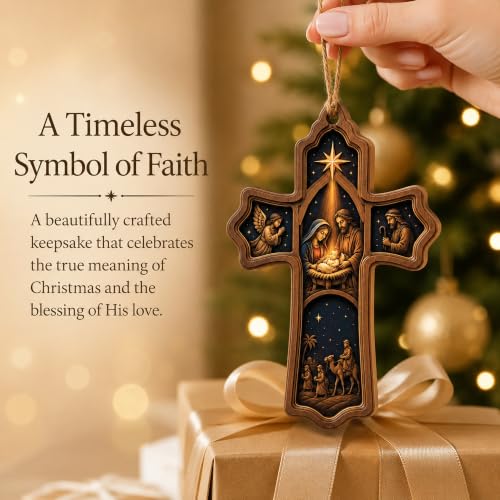Nativity Cross Christmas Ornament 2026