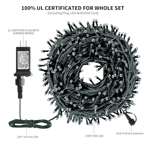 170FT 500 LED Christmas String Lights (170 Foot)