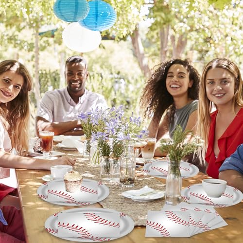40 Pcs Baseball Party Dessert Plates and Napkins Sets (40 Count)
