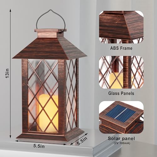Solar Lanterns Outdoor Waterproof (2 Count)