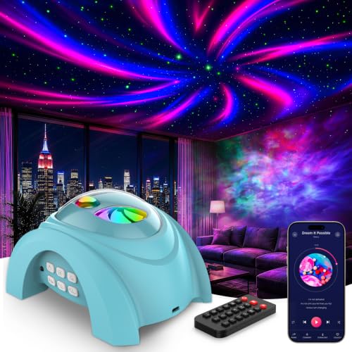 Dual Lens Galaxy Star Aurora Projector Night Light for Bedroom