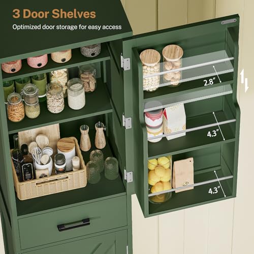Tall Storage Cabinet with Door Shelves & Drawer