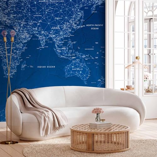 Premium Wall Mural World Map 98x69 in (5 Count)