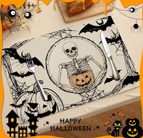 Halloween Skeleton Placemats Set of 4 (4 Count)