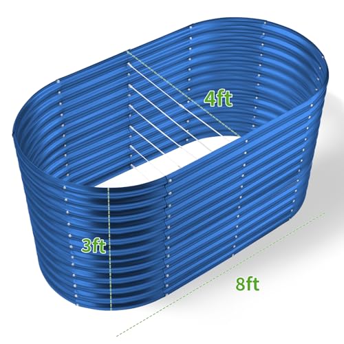8x4x3ft Oval Galvanized Raised Garden Beds