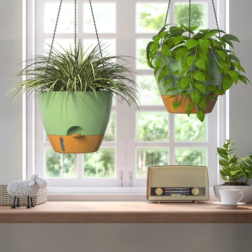 12 Inch Hanging Planters for Indoor Outdoor Plants (2 Count)