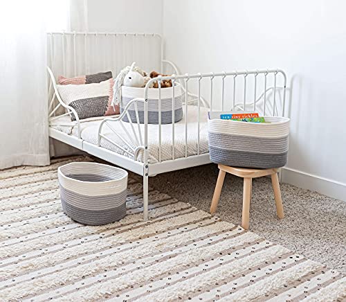 Cotton Rope Baskets for Shelves (3 Count)