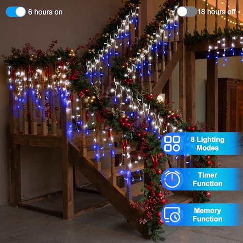 504 LED 50FT Christmas Icicle Lights
