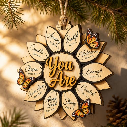 Religious Sunflower Christmas Ornament 2026
