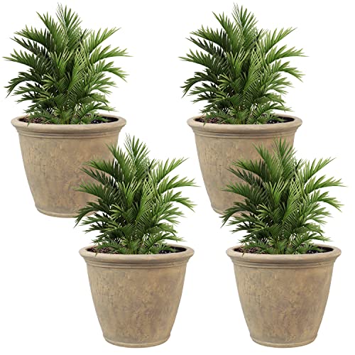 Sunnydaze Anjelica 24'' Large Plastic Planter Pot for Plants (4 Count)
