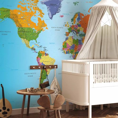 Premium Wall Mural World Map 197x138 in (10 Count)