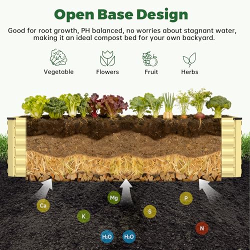 8x4x2ft Outdoor Metal Raised Garden Bed (2 Count)