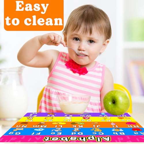 Educational Preschool Placemats Set of 6 Kid Plastic Table Mat 17×13×0.04in