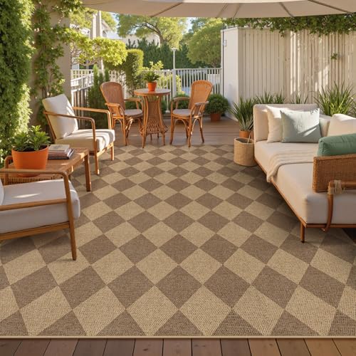 Checkered Easy Jute Living Room Rug