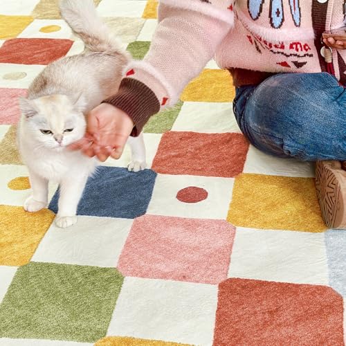 2x3 Area Rug Washable Kids Rug Colorful Playful Entryway Doormat (6 Sq Ft)