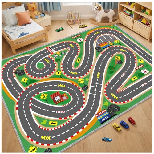 Kids Rug Playmat City Life Playroom Rug Activity Mat for Kids Toy Car Kids Carpet for Playroom Living Room