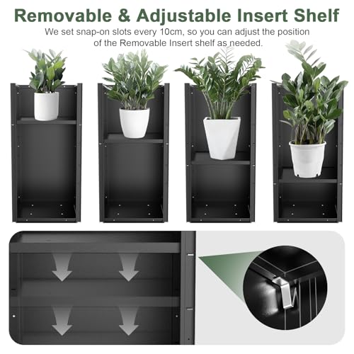 Metal Planter Box for Outdoor Plants 15" L x 15" W x 30" H