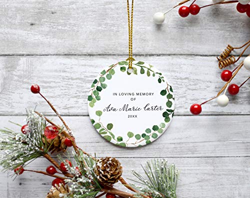 Personalized Round Ceramic Porcelain Christmas Tree Keepsake Gift