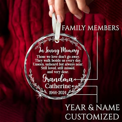 2025 Personalized Memorial Hanging Glass Ornament