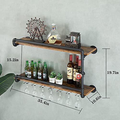 Wine Rack Wall Mounted 2 Tier