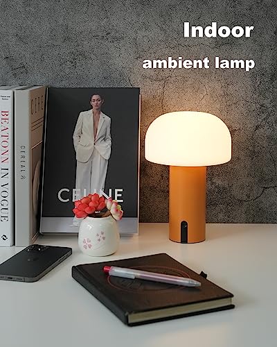Small Cordless Mushroom Table Lamp