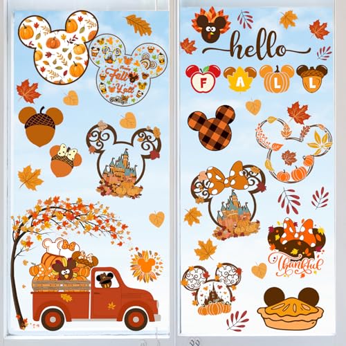 Mouse Themed Fall Window Clings