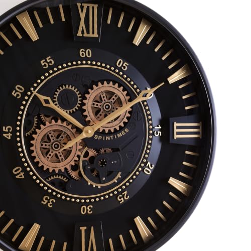 24 Inch Wall Clock with Moving Gears