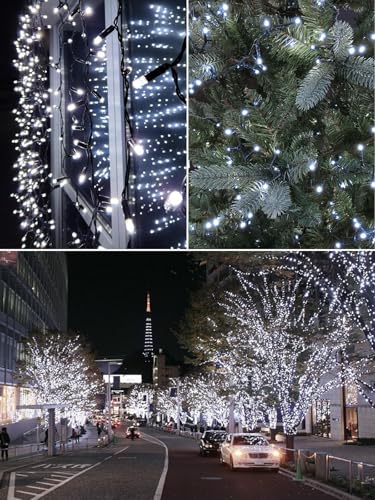 Solar String Lights Outdoor 6 Pack 600 LED 198FT Christmas Light Cool White (6 Count)