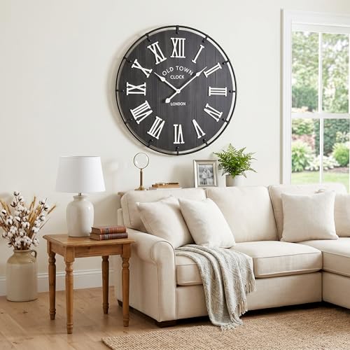 Inch Large Black Wall Clock