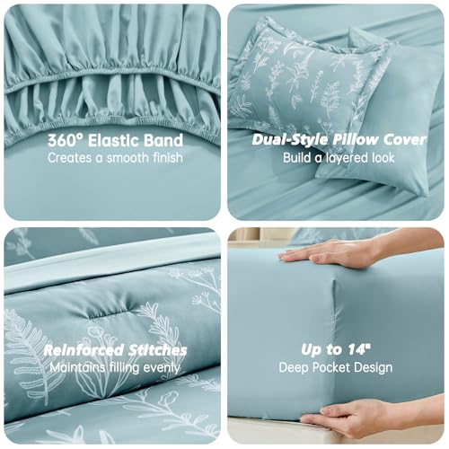 Blue Bed in a Bag King 7 Pieces