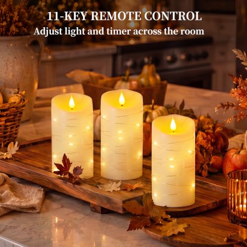 Flameless Candles with String Lights (2 Count)