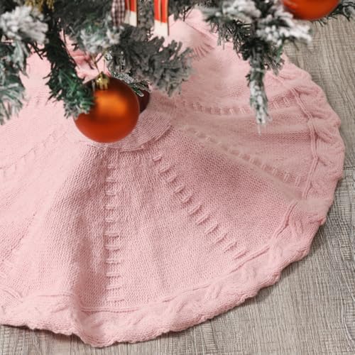 18" Pink Knitted Tree Skirt