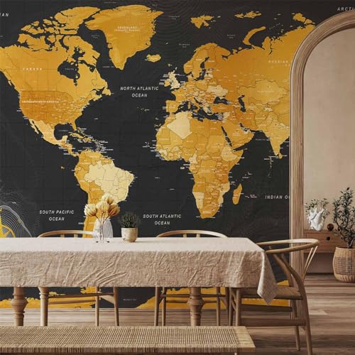 Premium Wall Mural World Map 98x69 in (5 Count)