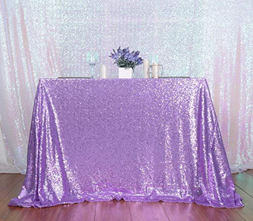 Sequin Tablecloth 60x120 Inch Lavender for Wedding Party