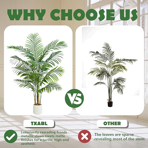 2 Pack Artificial Palm Tree Indoor Plant 5FT Tall Fake Tropical Palm Tree in Pot (2 Count)